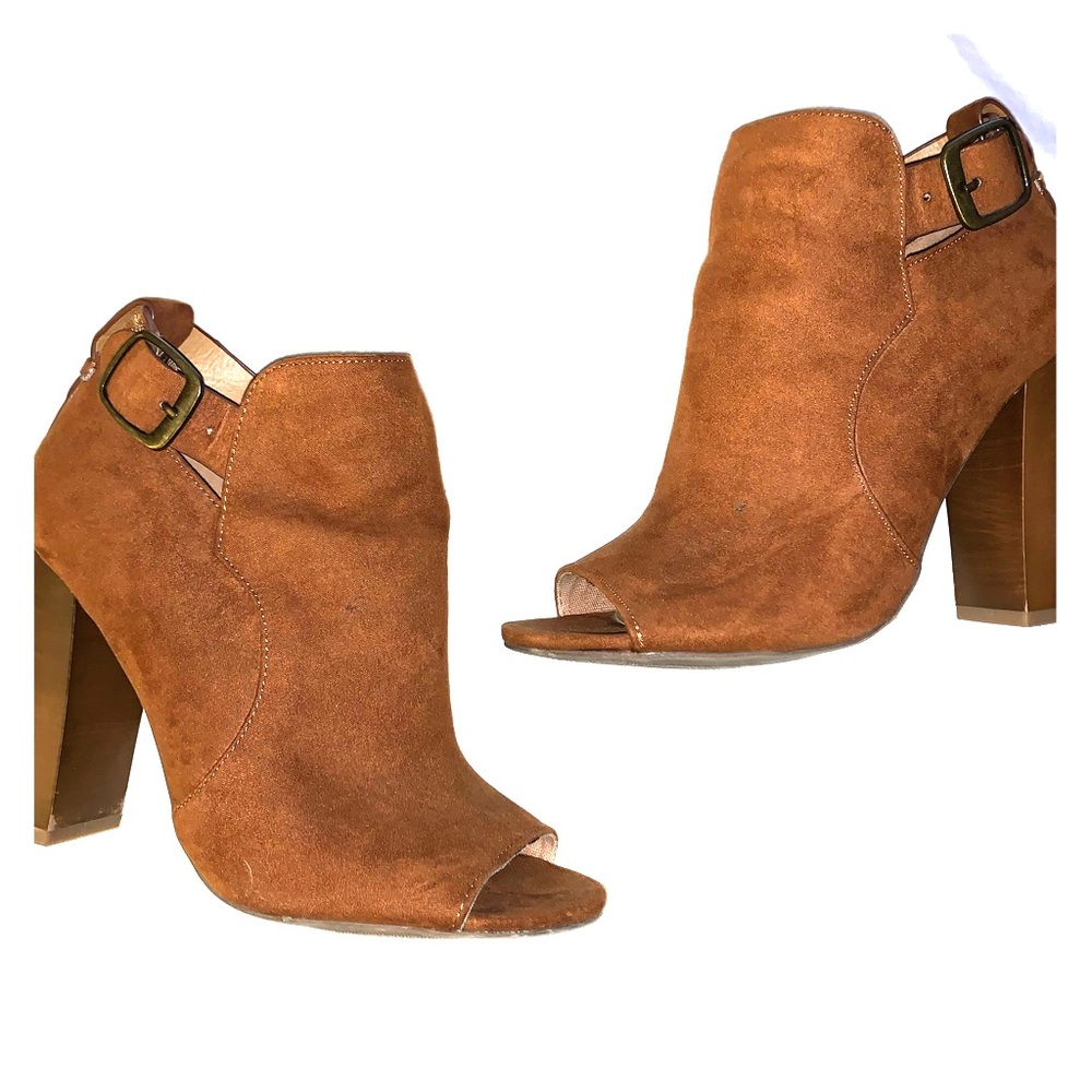 Open toe booties